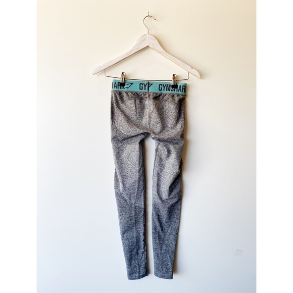 GYMSHARK Gray Flex Leggings Small Gray/ Teal - Picture 10 of 10